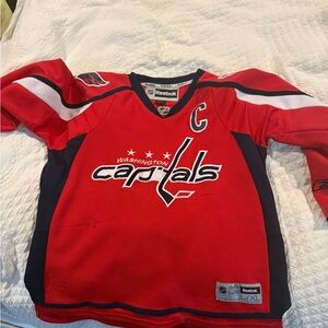Reebok Red and Blue Capitals Jersey